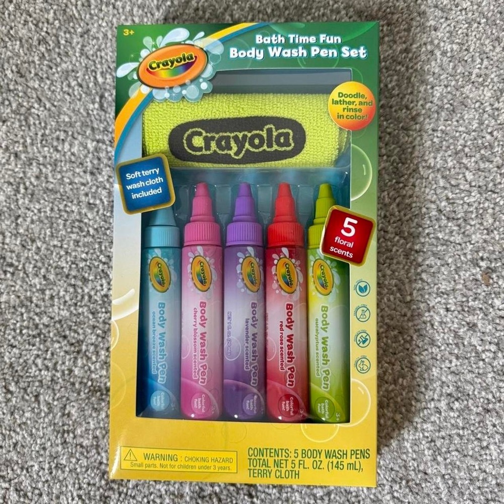 Crayola Bath Time Fun Body Wash Pen Set 5-Piece Kids Bath Gift